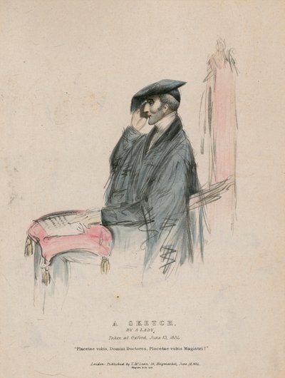 Der Herzog von Wellington, eine Skizze einer Dame, aufgenommen in Oxford am 13. Juni 1834 von English School